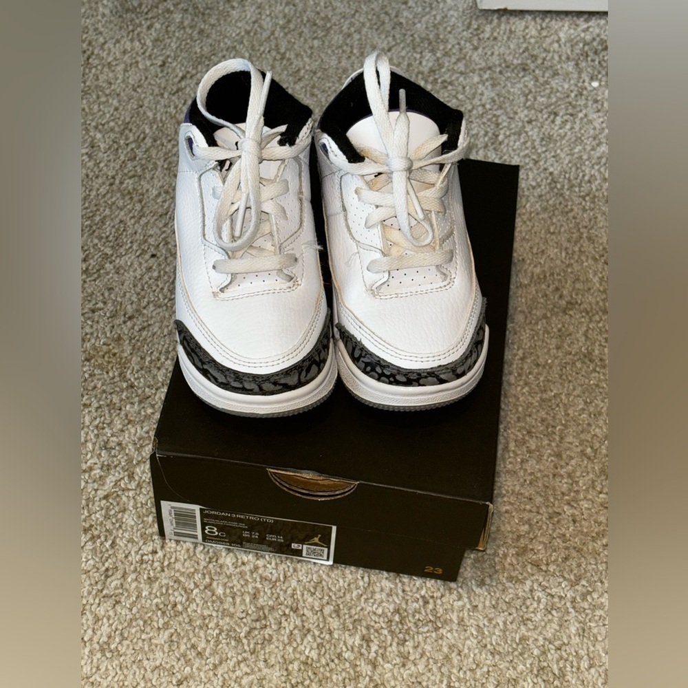 Jordan 3 RETRO (TD) Dark Iris 8C - Picture 5 of 10